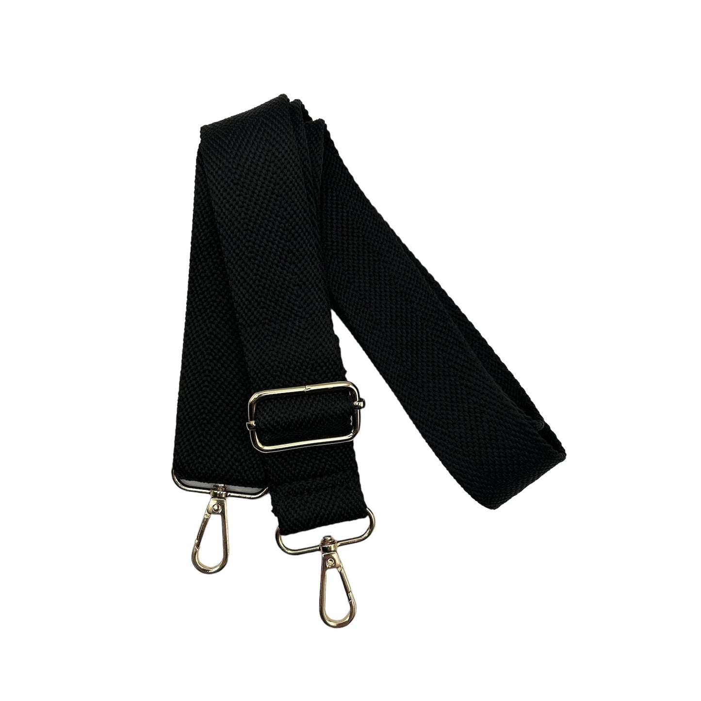 Black webbing strap, recycled nylon