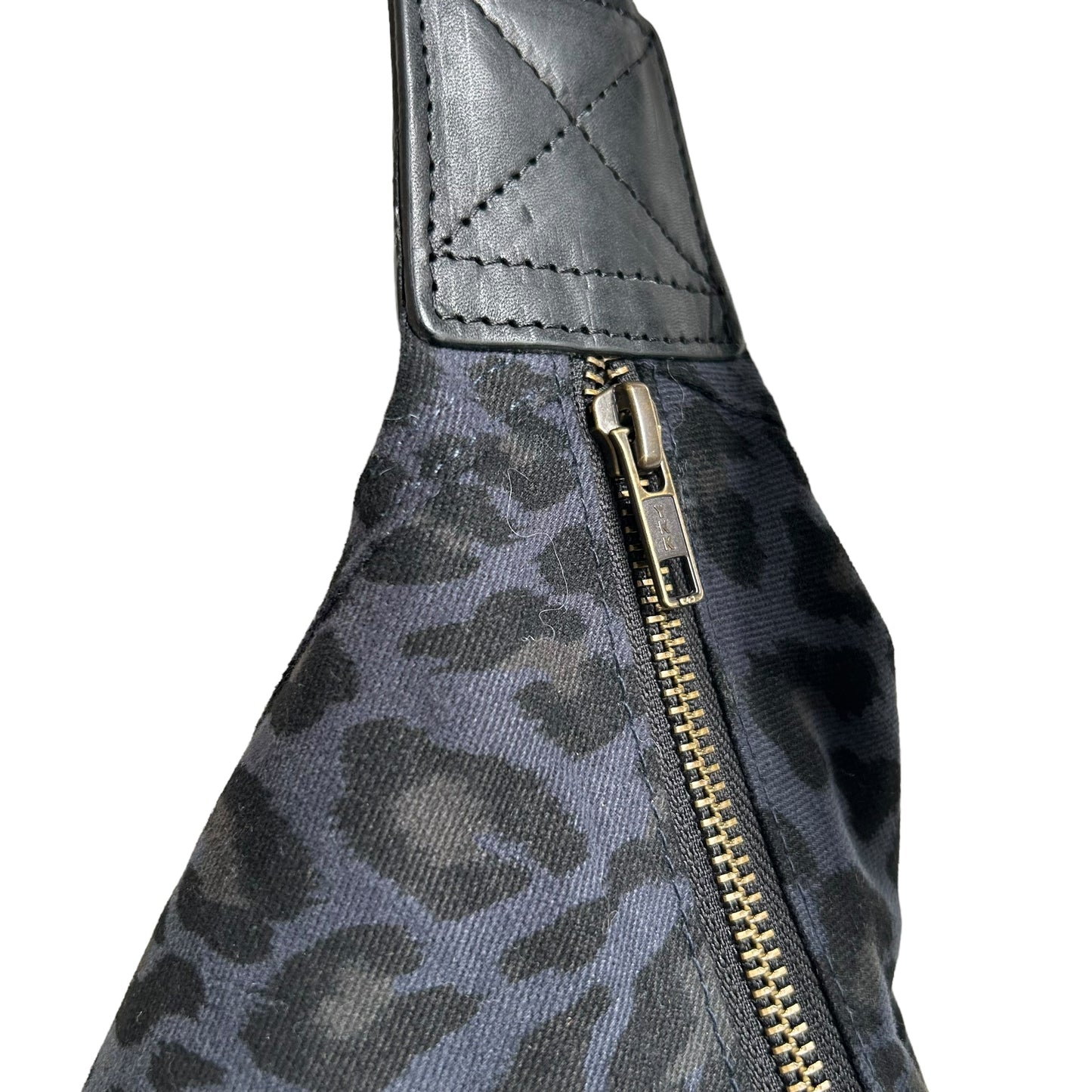 Brixton cross body sling bag - blue leopard print - large