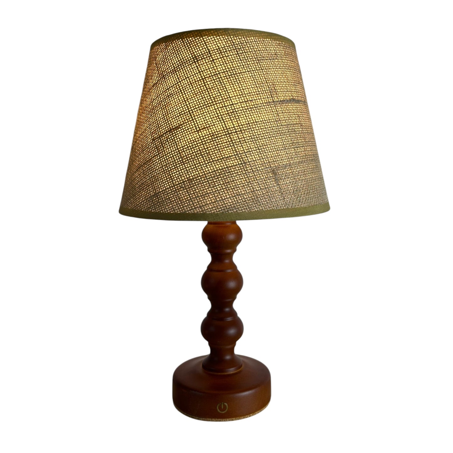 Bobbin Teak Style rechargeable touch lamp