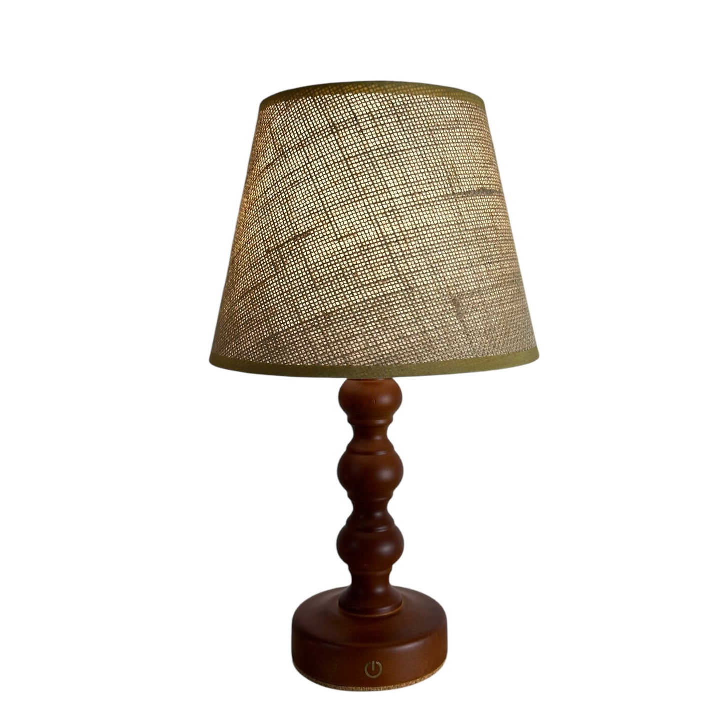 Bobbin Teak Style rechargeable touch lamp