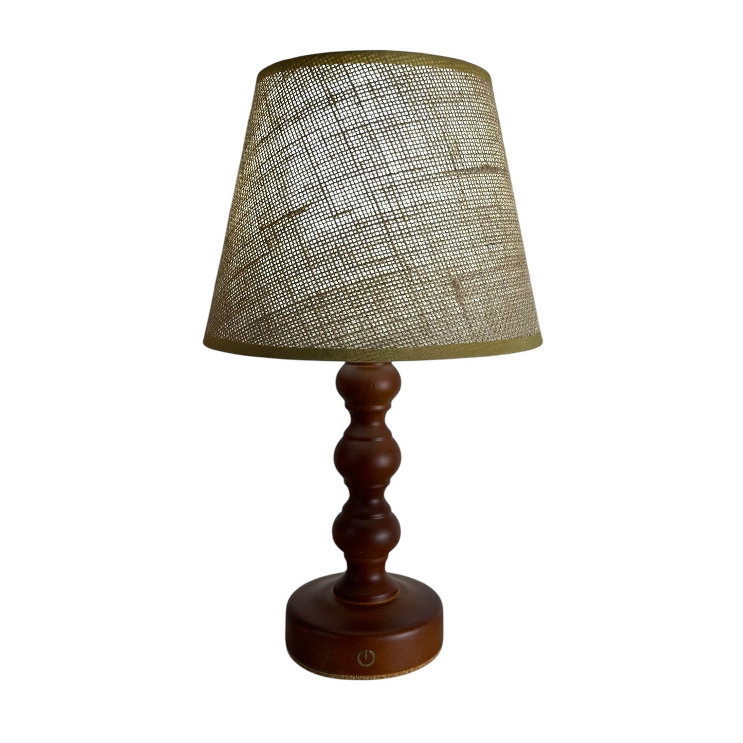 Bobbin Teak Style rechargeable touch lamp