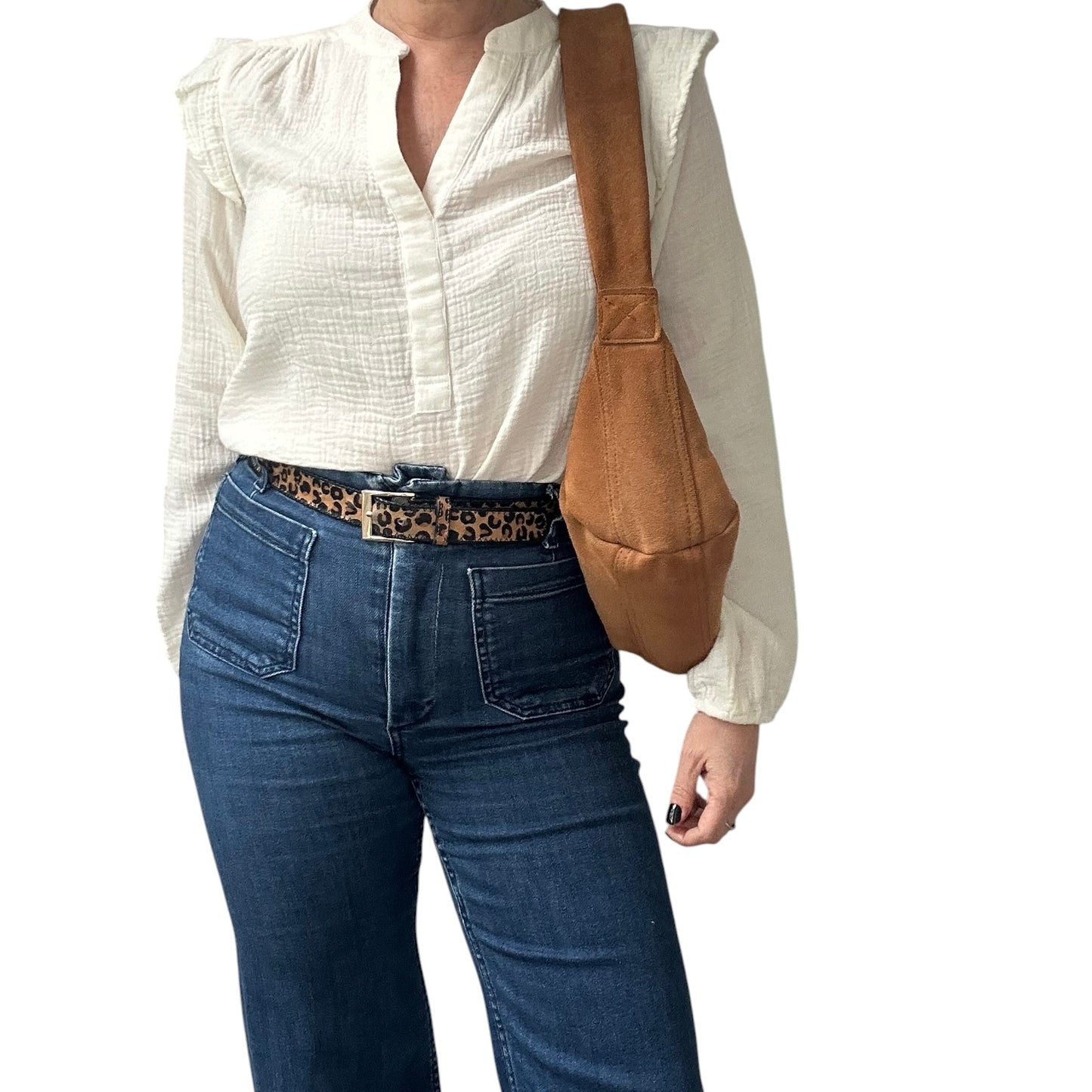 Brixton cross body sling bag -  tan suede - small