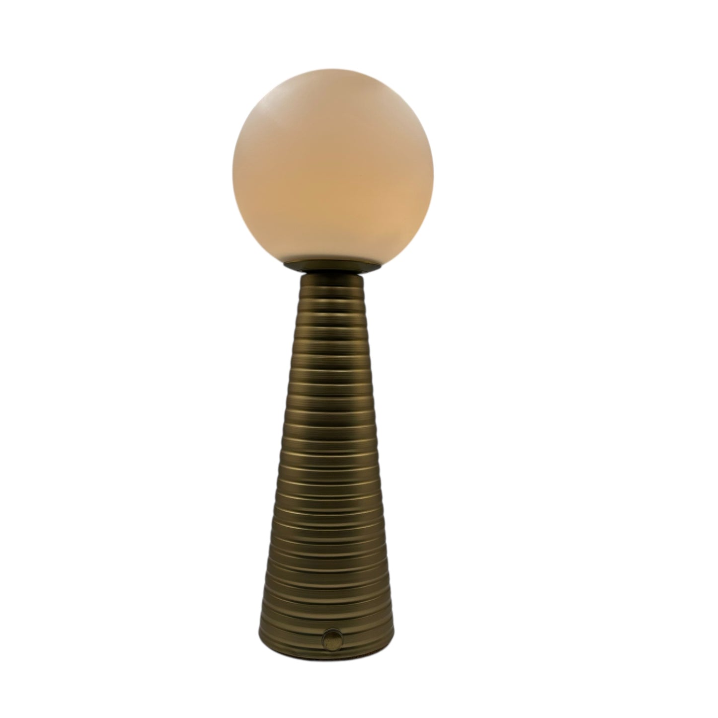 Large Deco Cone Ribbed Bronze style rechargeable touch lamp