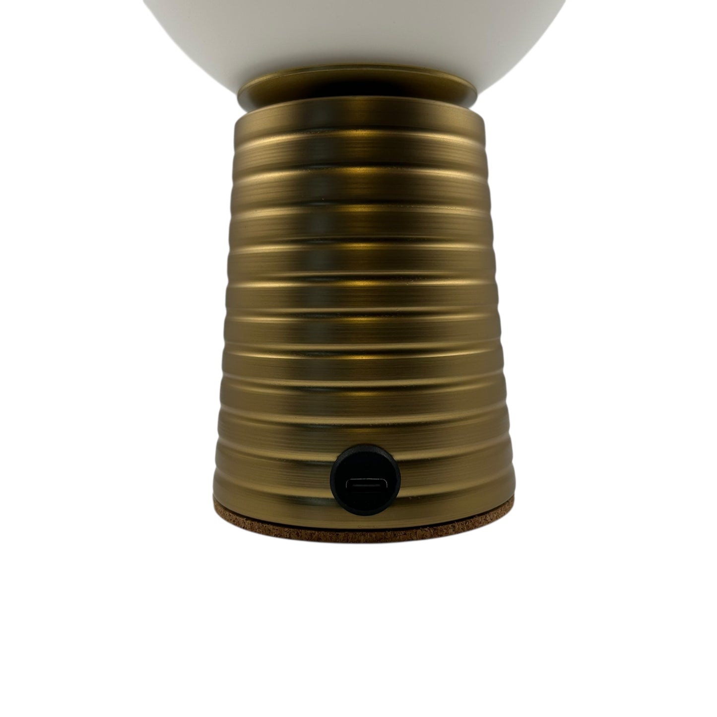 Small Deco Cone Ribbed Bronze style rechargeable touch lamp