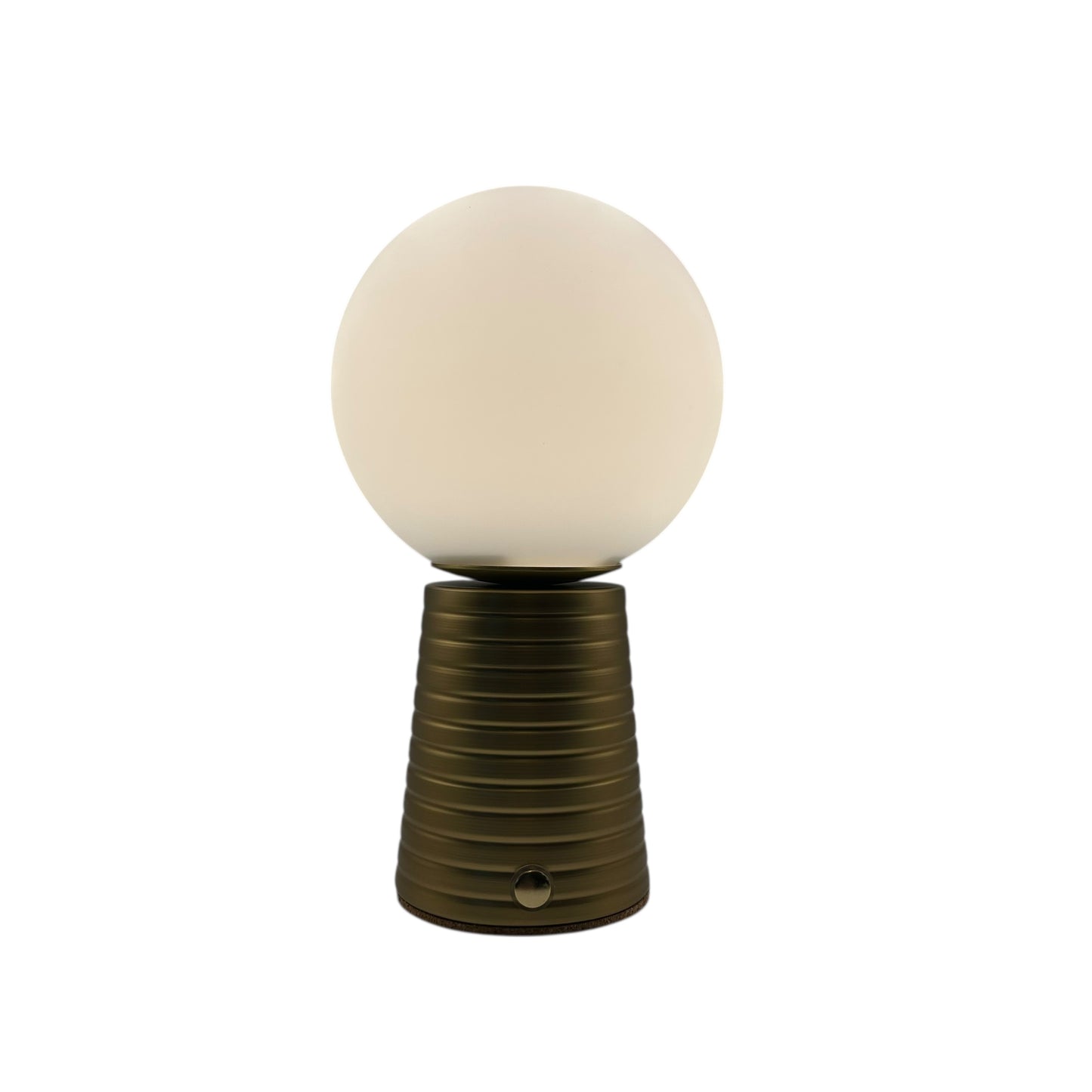 Small Deco Cone Ribbed Bronze style rechargeable touch lamp