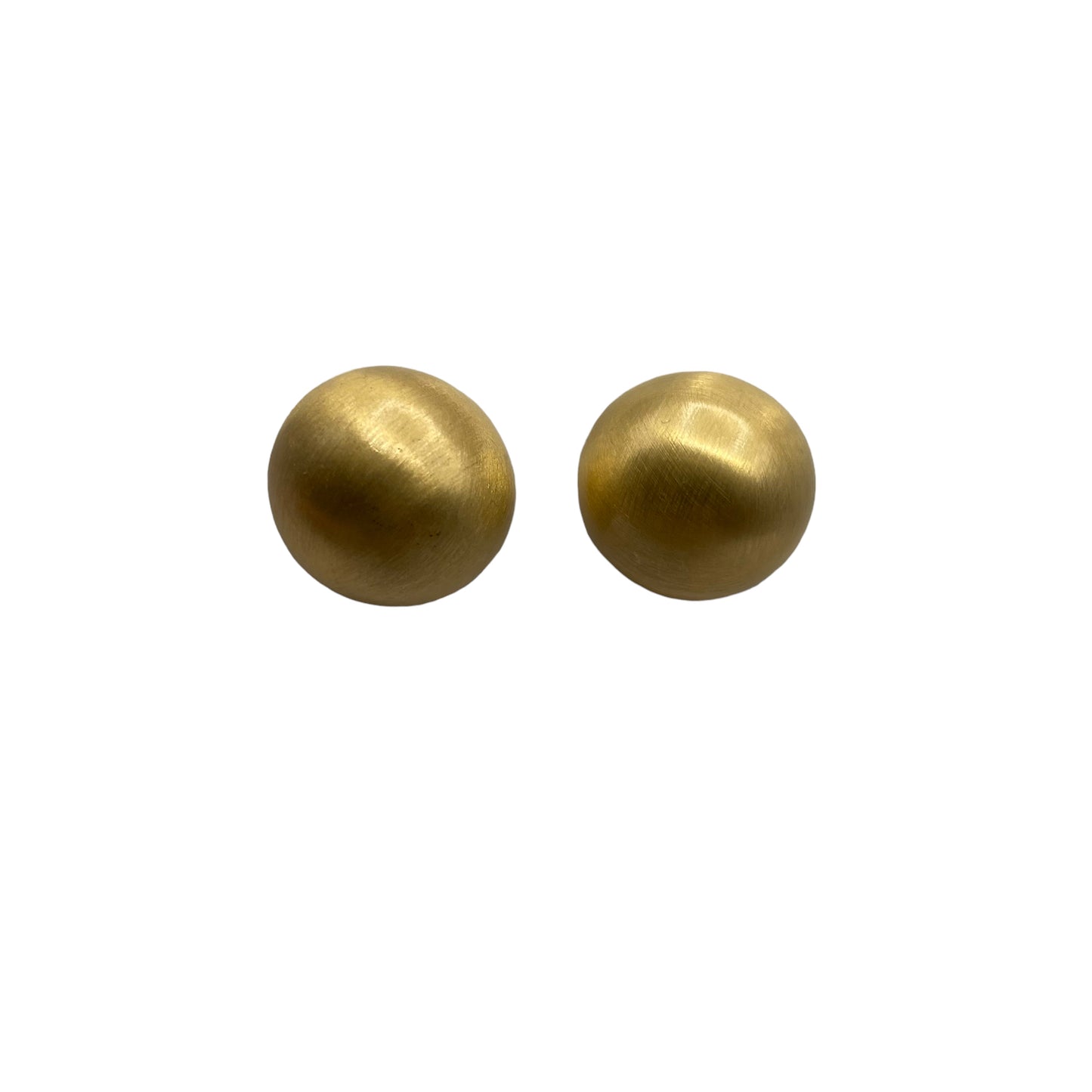 Brushed gold dome earrings