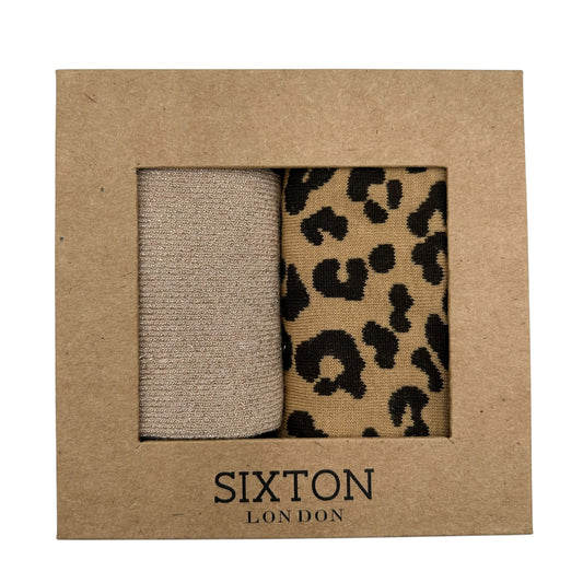 Champagne Vegas & Leopard sock box duo