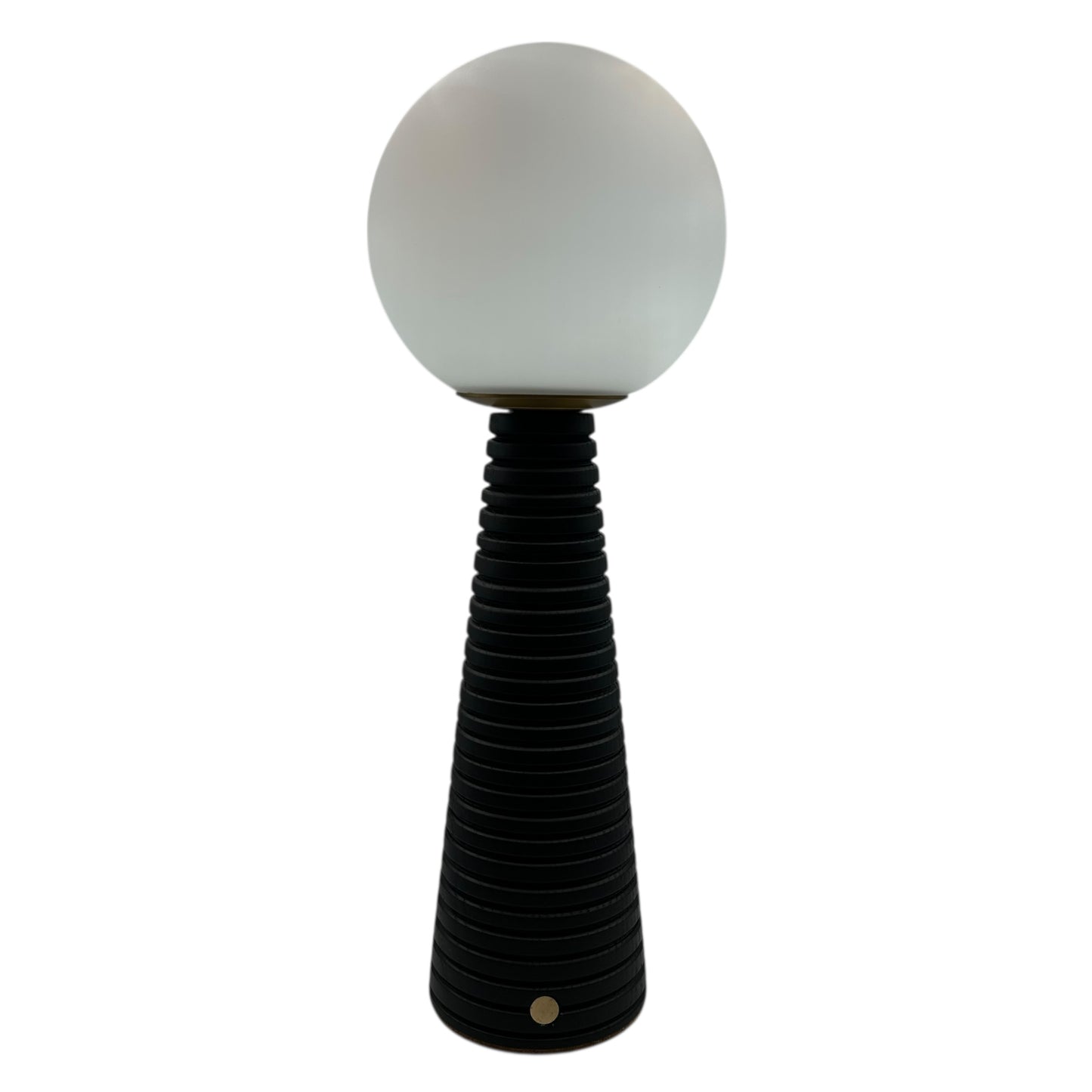 Large Deco Cone Ribbed Charcoal style rechargeable touch lamp