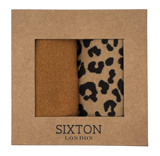 Copper Tokyo & Sand Leopard sock box duo