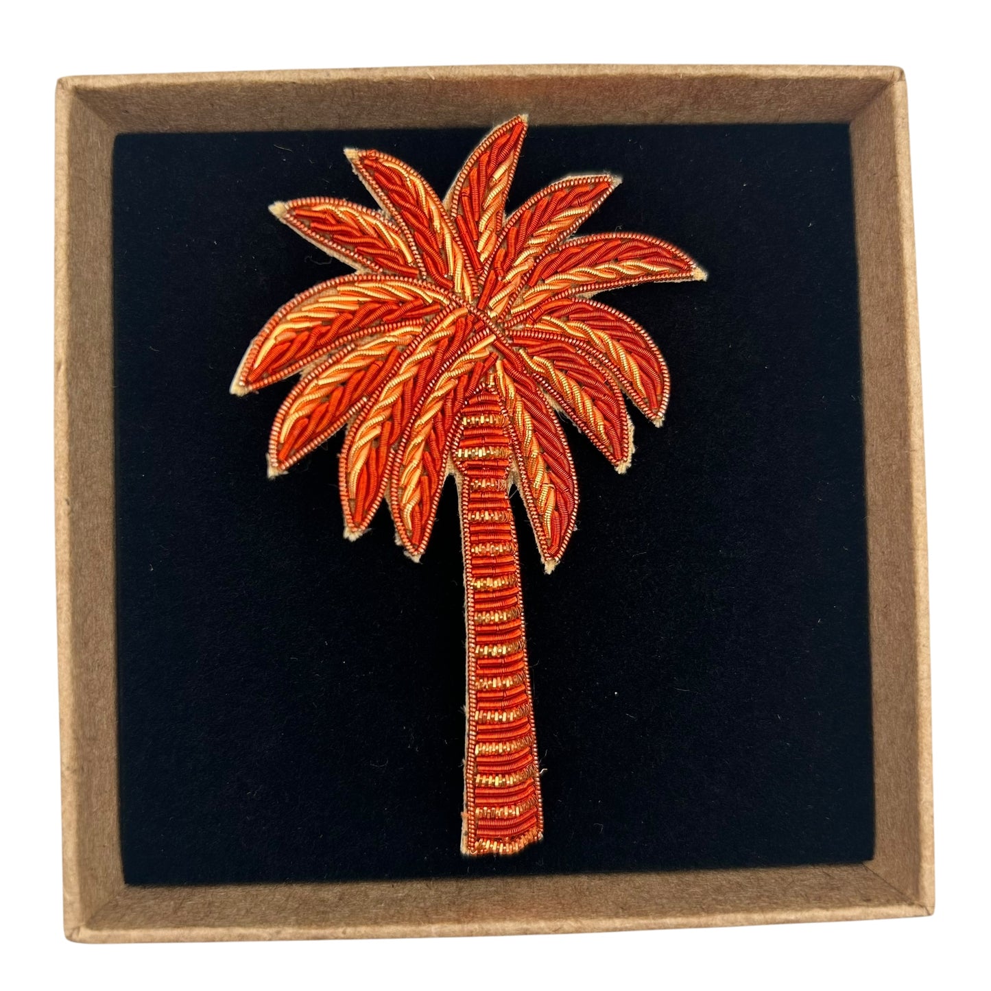 Coral Palm Tree brooch / pin