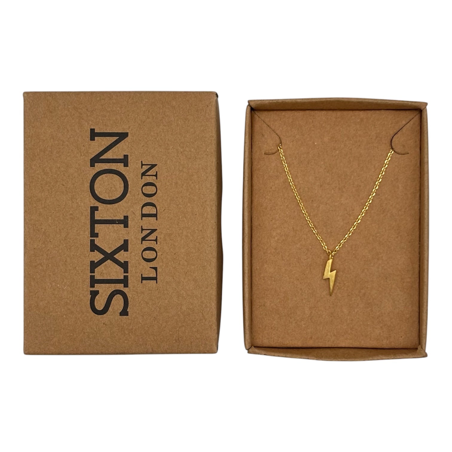 Golden Lightning Bolt necklace – Sixton London