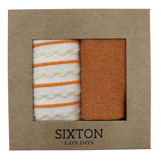 Cream Lyon & Orange Vegas sock box duo