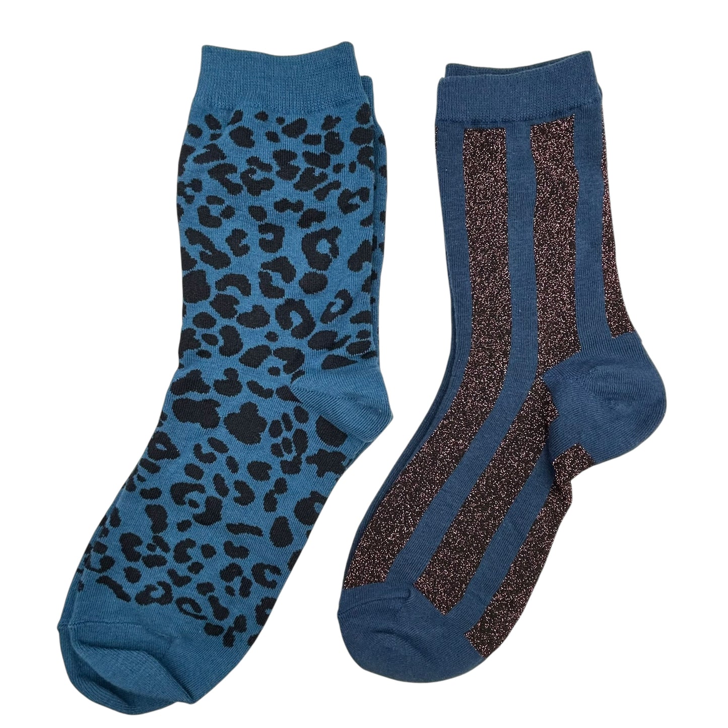 Denim Leopard & Berlin sock box duo with pin