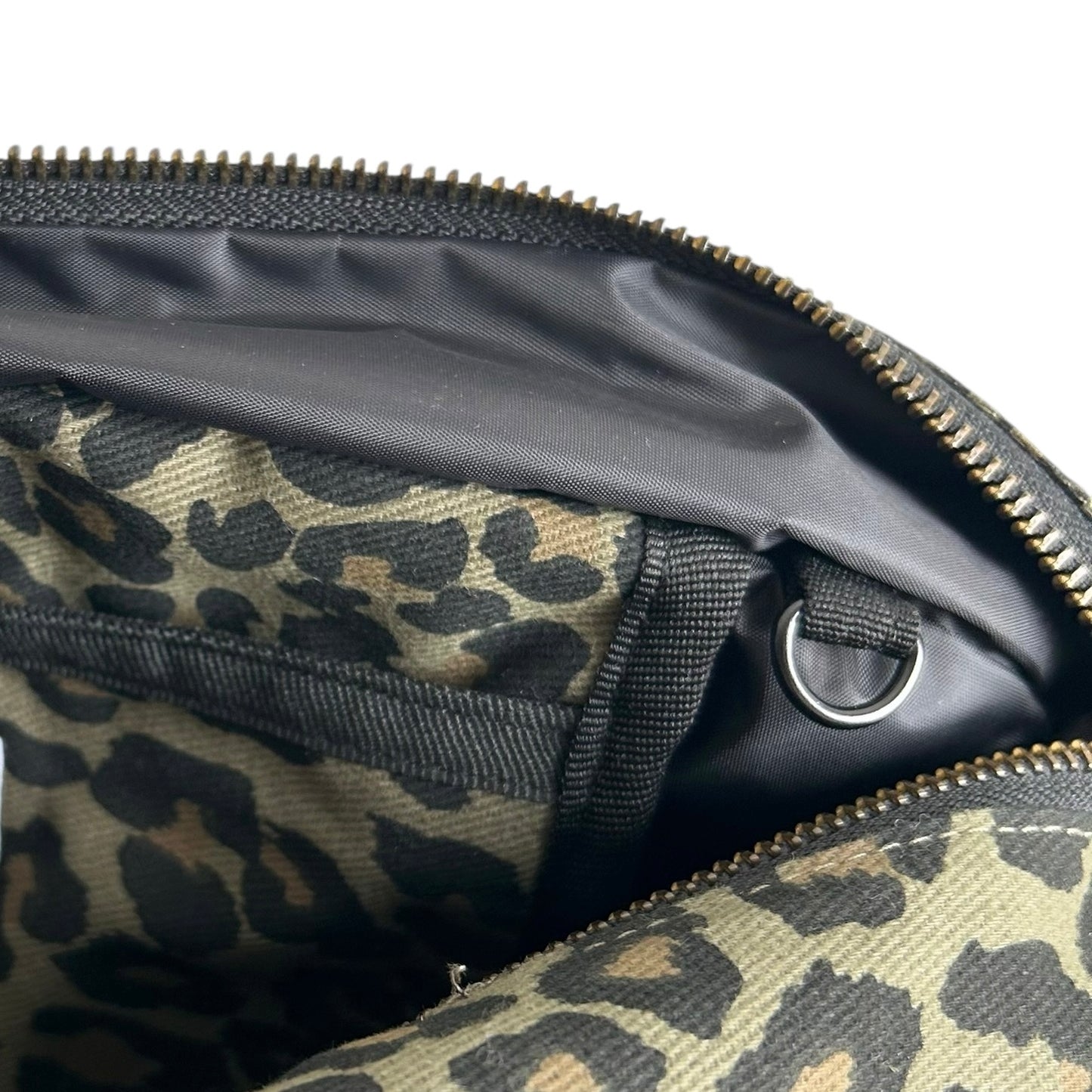 Green Leopard print tote bag - small