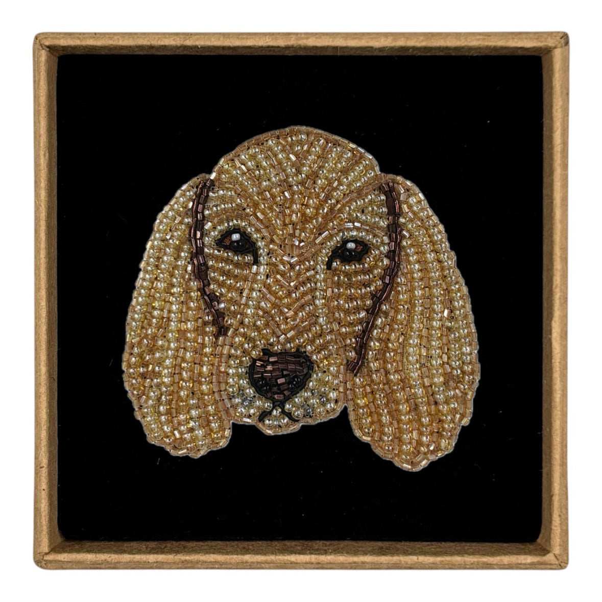 Flora the Spaniel dog embroidered animal brooch / pin