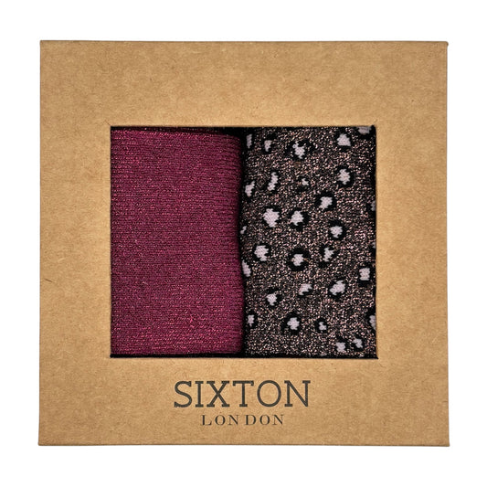 Fuchsia Vegas & Cheetah sock box duo