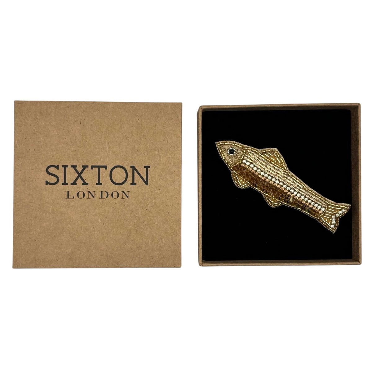 Gold Fish embroidered brooch / pin
