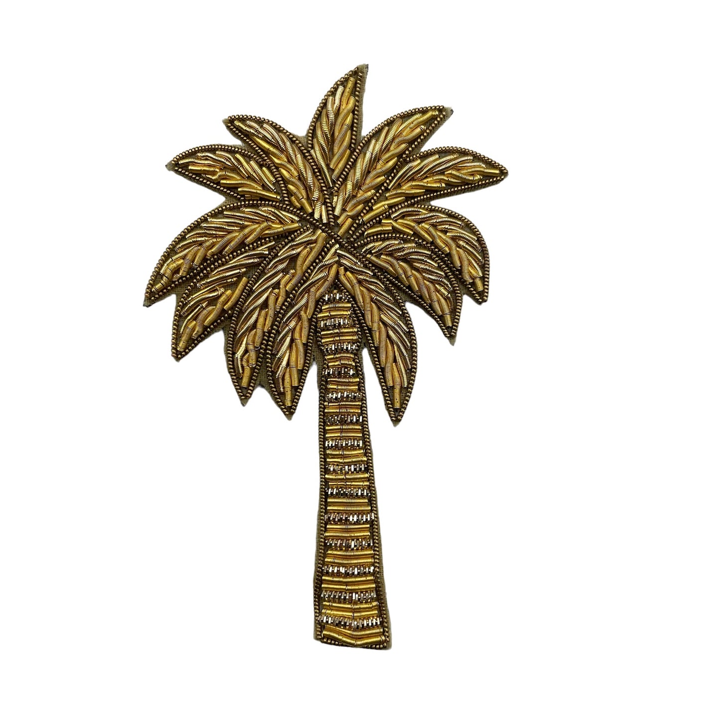 Marine make-up bag & gold palm tree brooch - recycled velvet, large and small