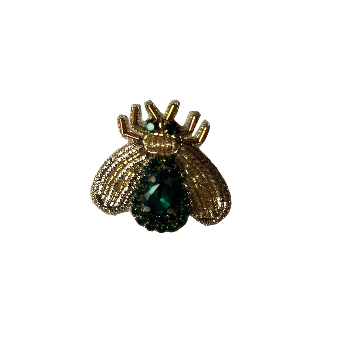 Marine make-up bag & jewelled insect pin