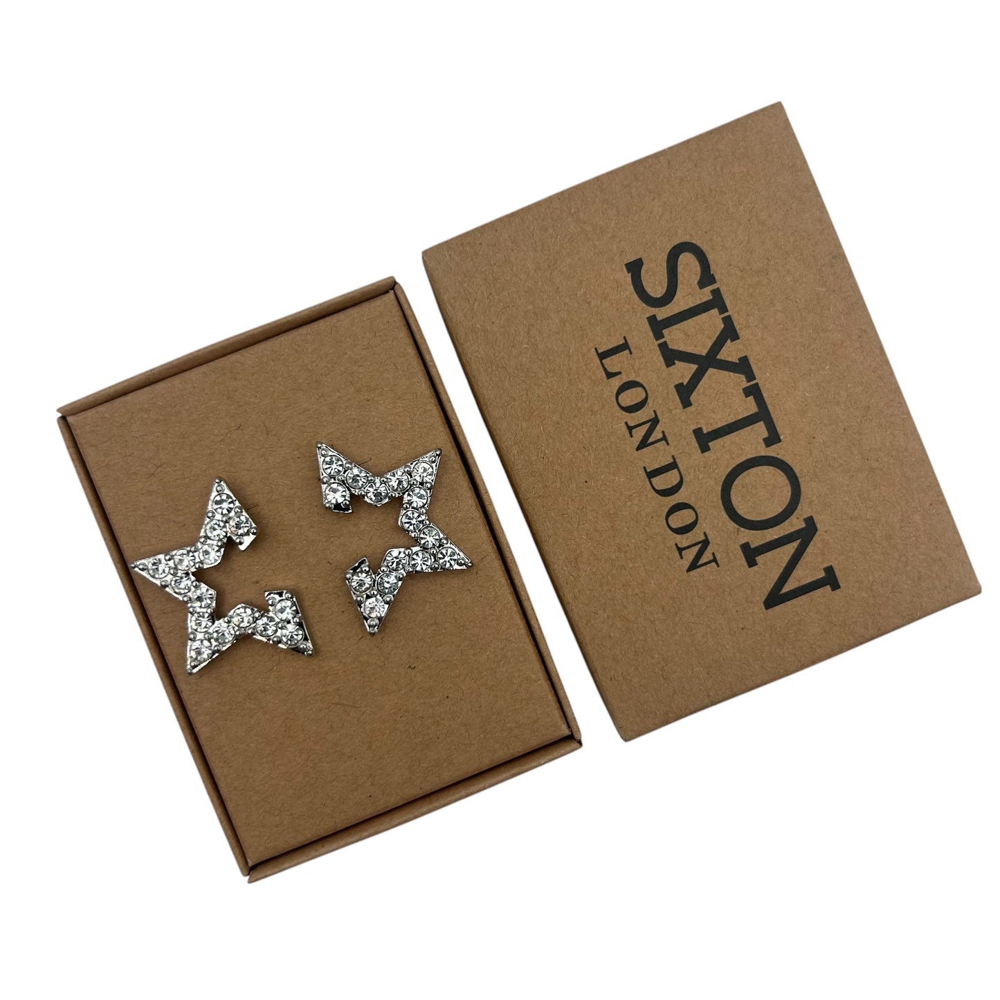 Half Star Silver earrings