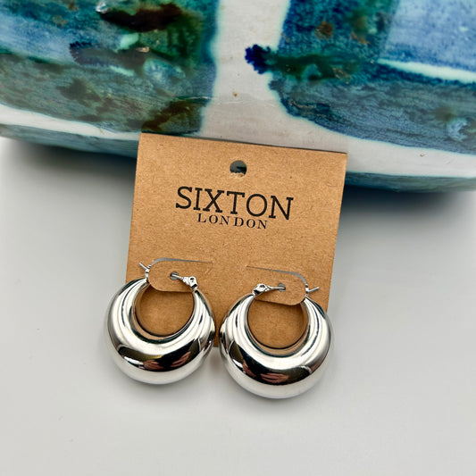 Retro Silver Hoop earrings