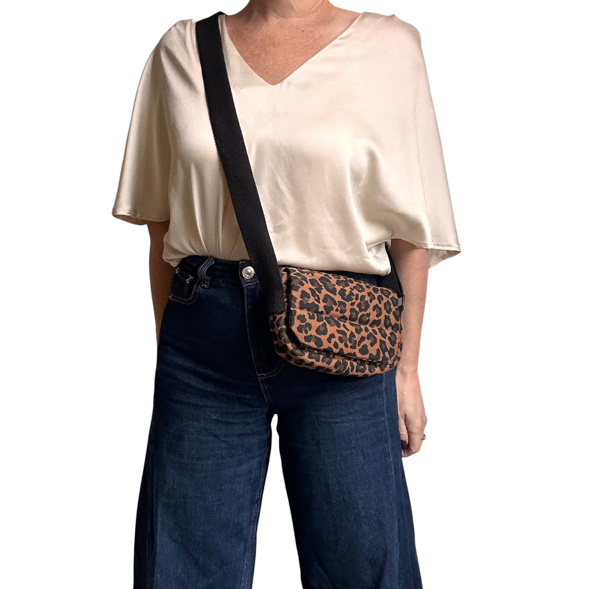 Valencia cross body bag - Brown Leopard print