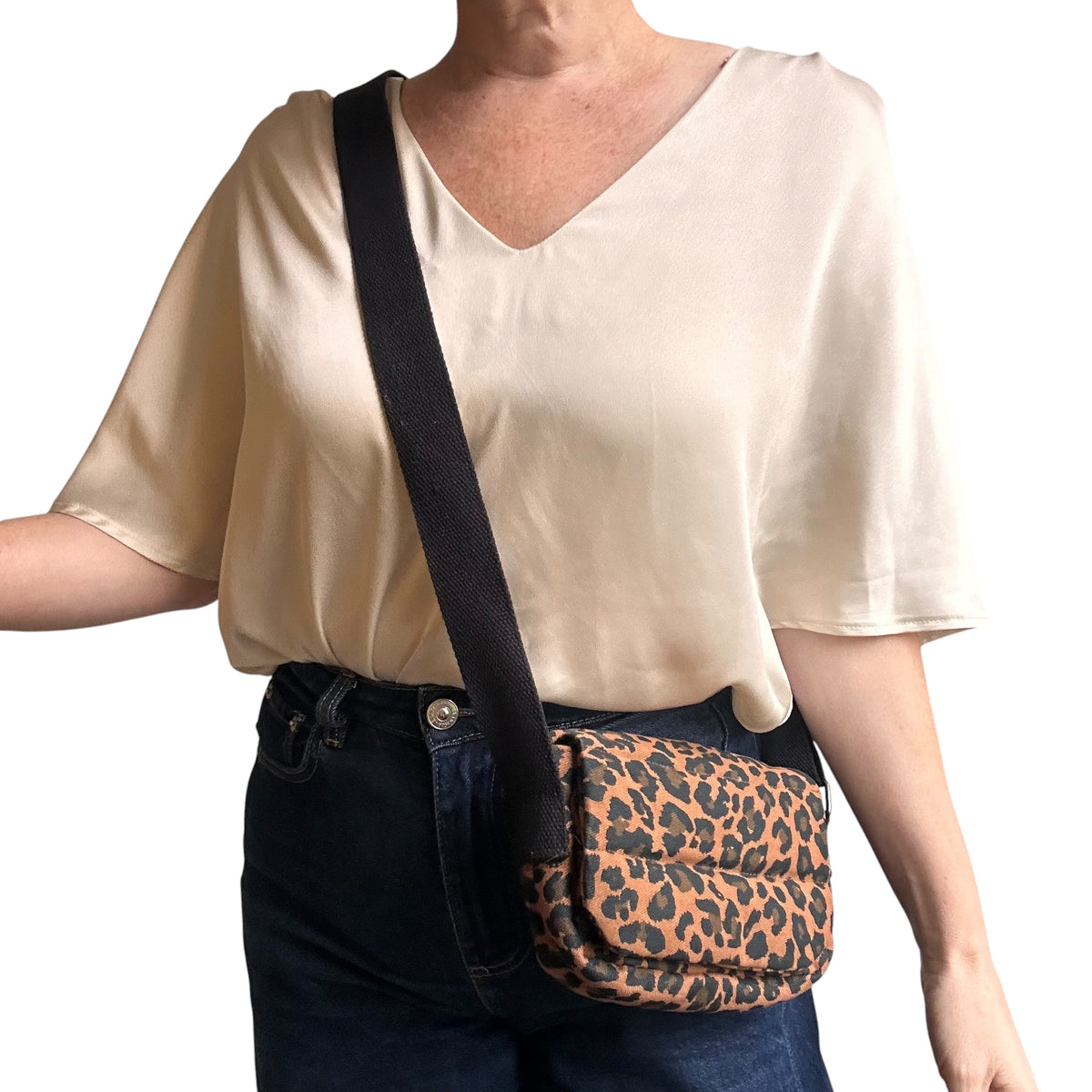 Valencia cross body bag - Brown Leopard print