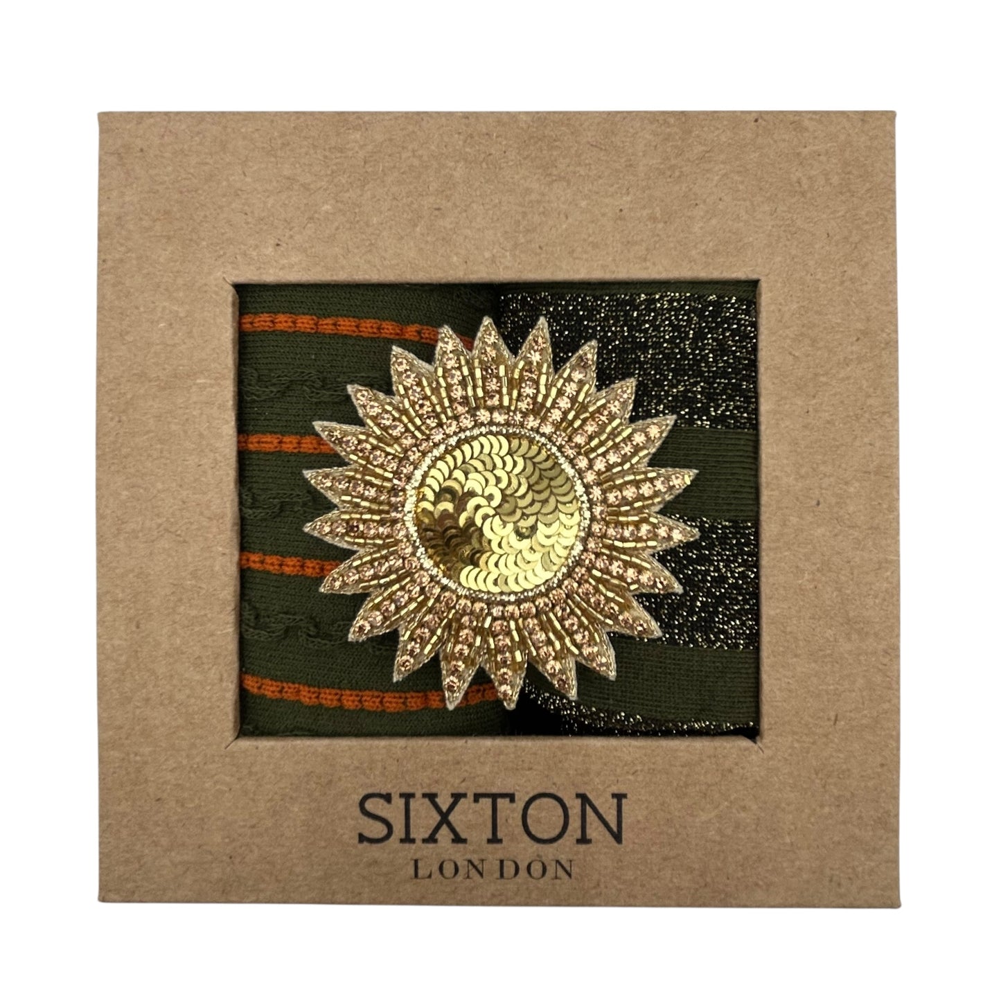 Ivy Lyon & Ivy Berlin sock box duo with embroidered brooch