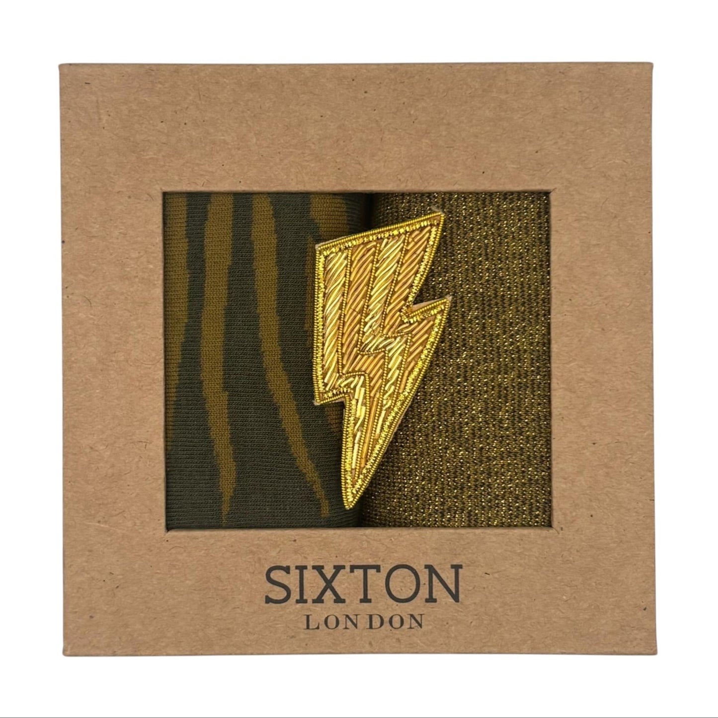 Ivy Savannah & Olive Tokyo sock box duo with embroidered brooch