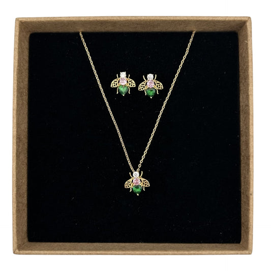 Nouveau Bejewelled Bee Jewellery Set