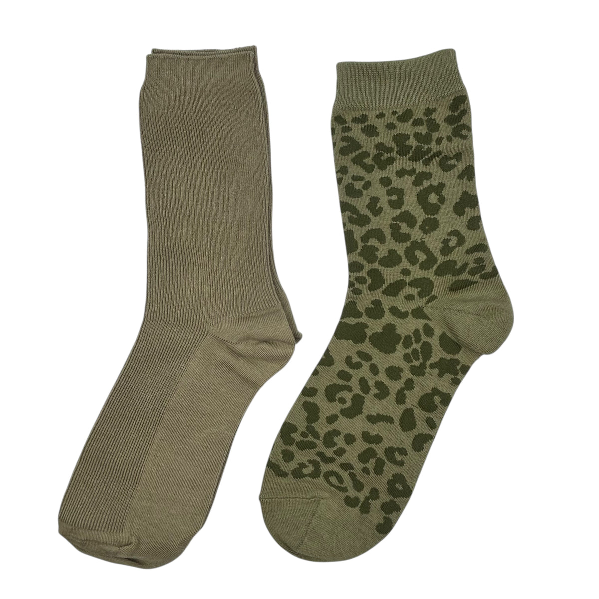 Khaki Sienna & Ivy Leopard sock box duo