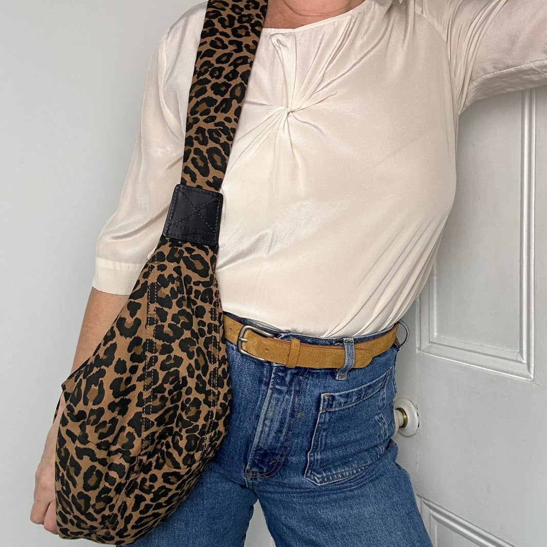 Small Brixton Cross Body Sling Bag in Brown Leopard from Sixton