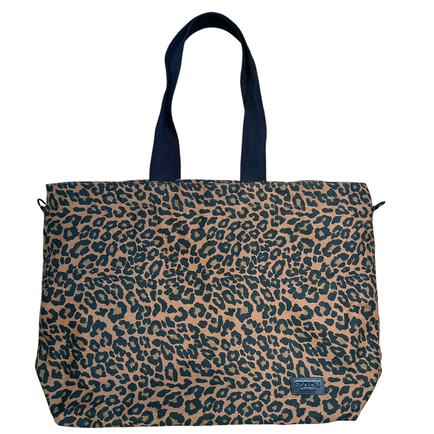 Large brown leopard print tote bag - large