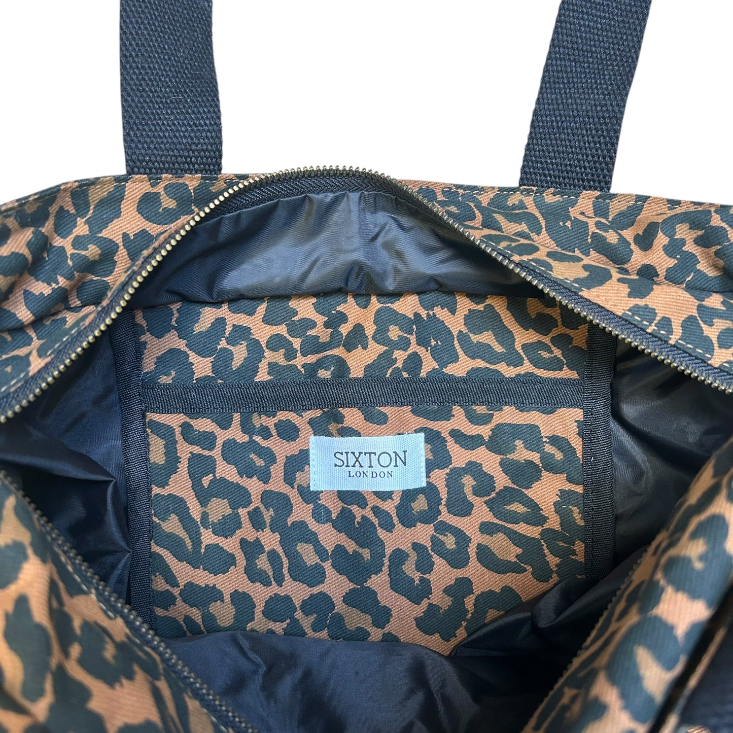 Large brown leopard print tote bag - large