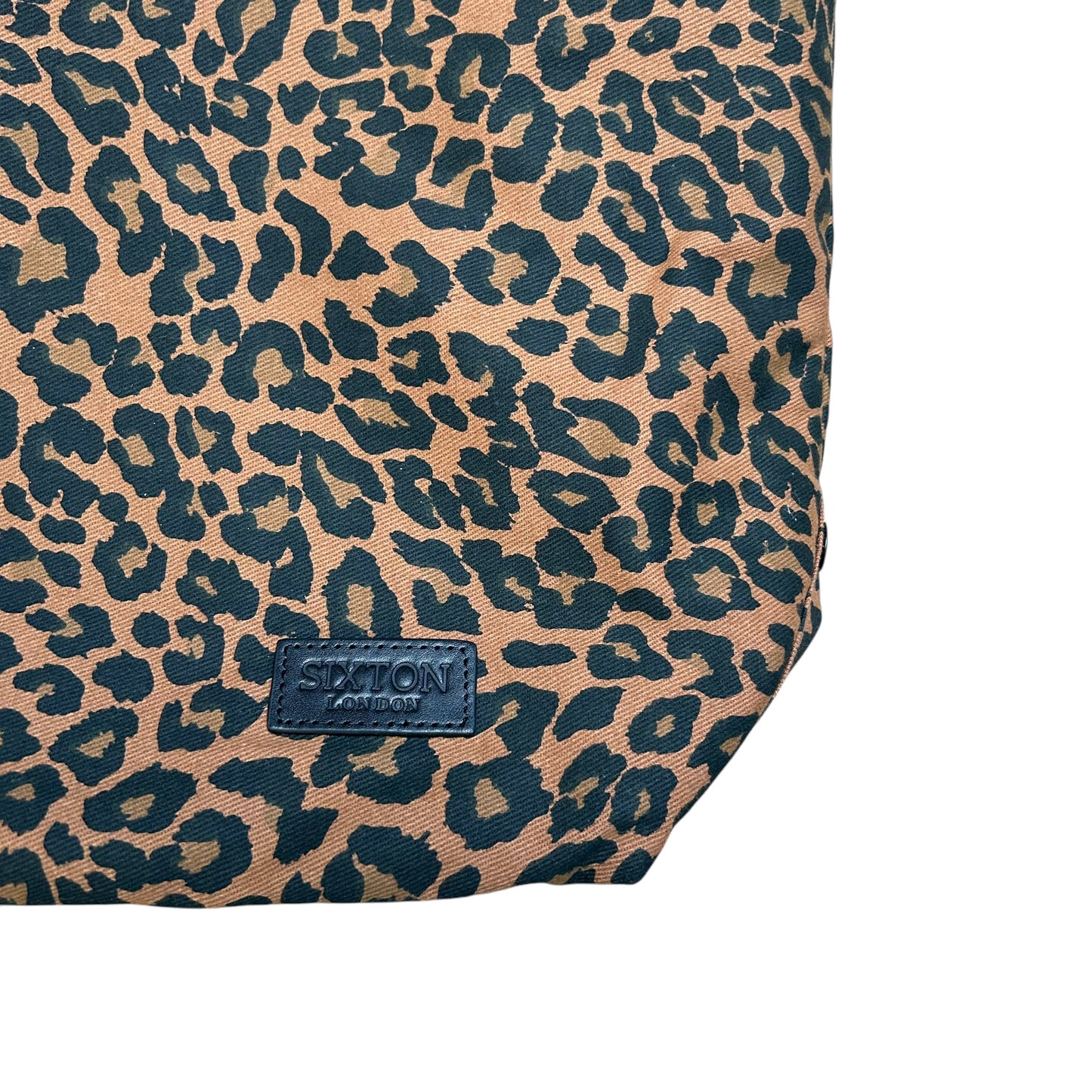 Large brown leopard print tote bag - large