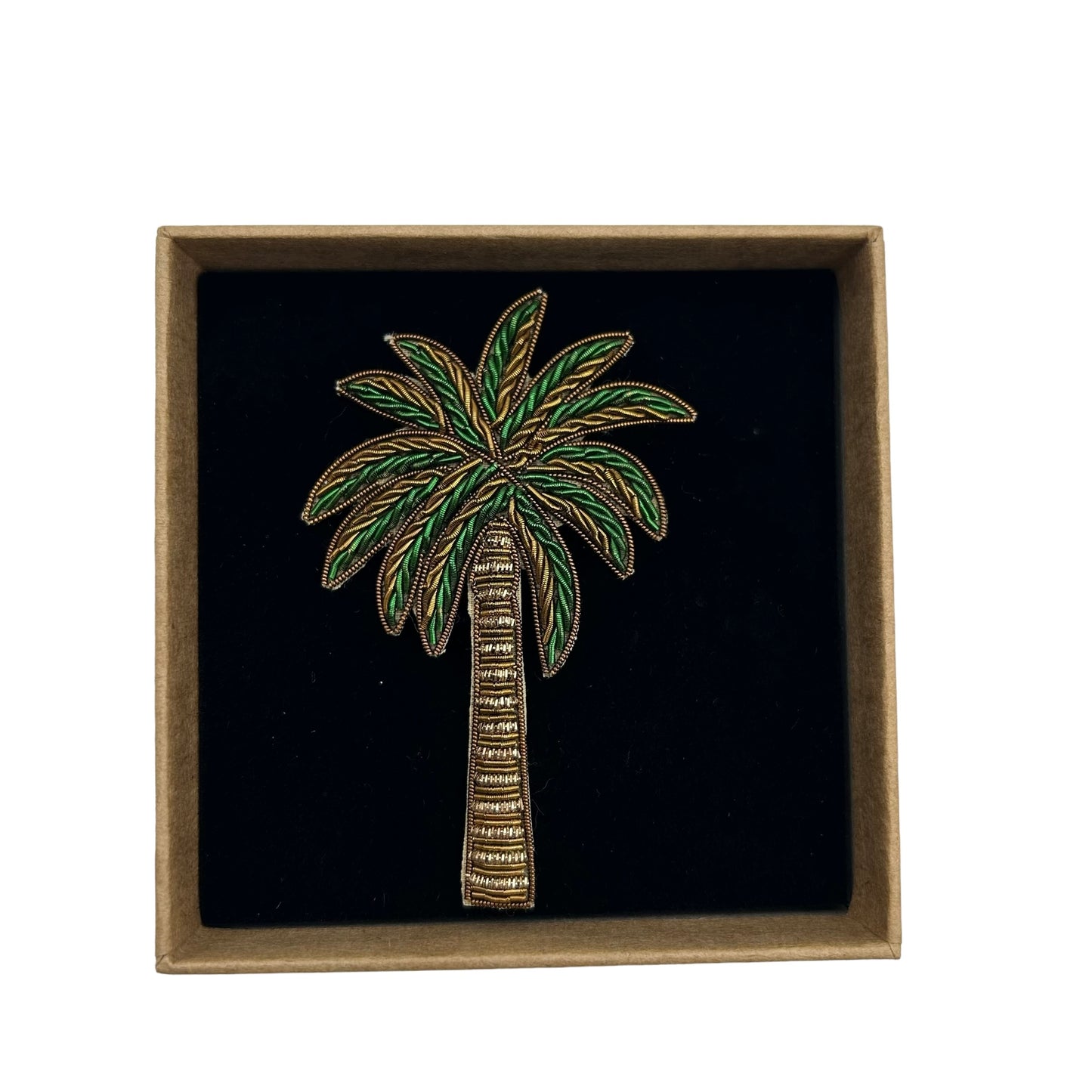 Green palm tree pin - large