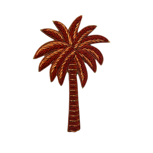 Coral Palm Tree brooch / pin