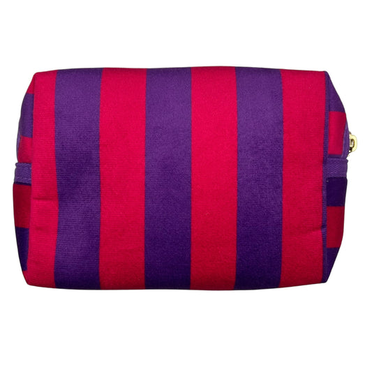 Large purple stripe makeup bag