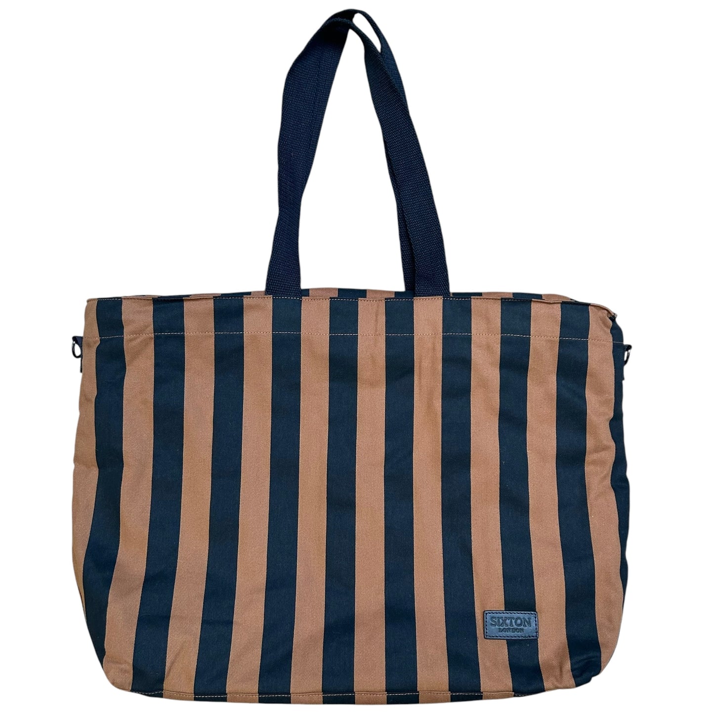 Striped Brown & Black tote bag - large