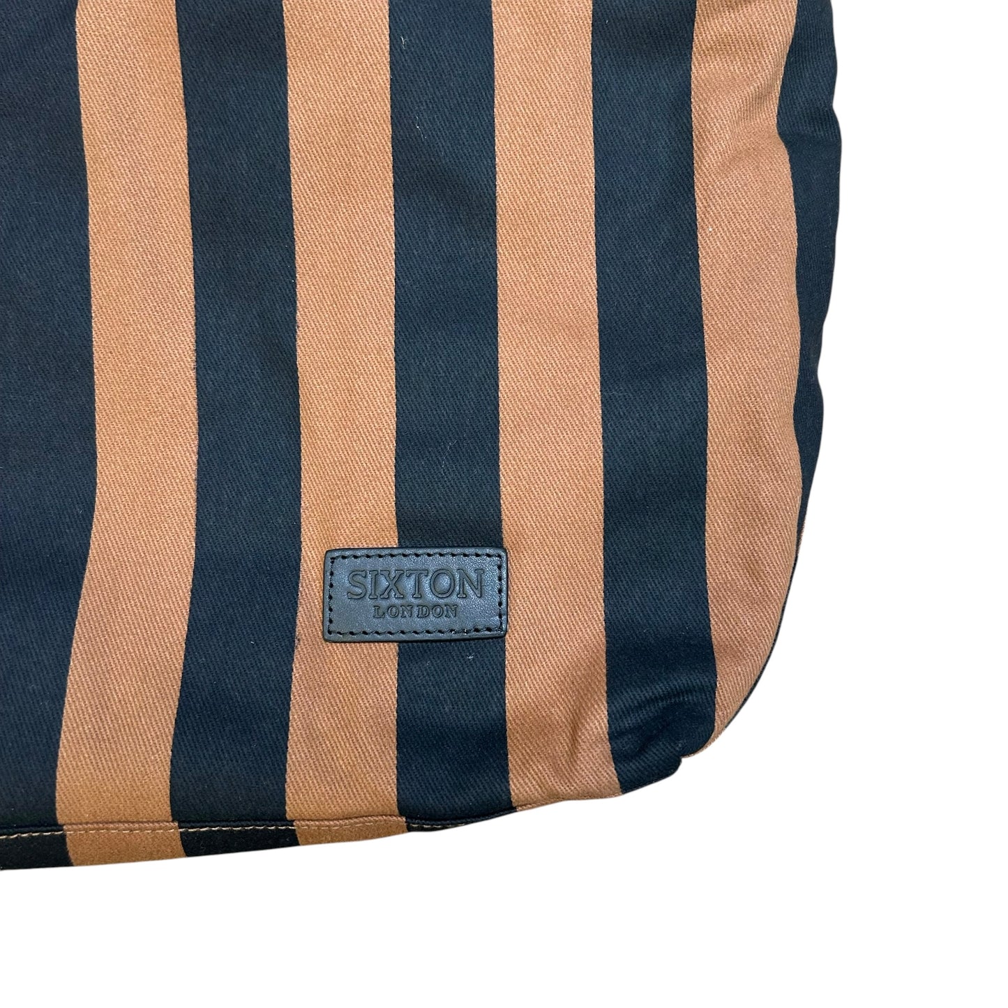 Striped Brown & Black tote bag - large