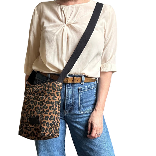 Lisbon city bag - brown leopard print