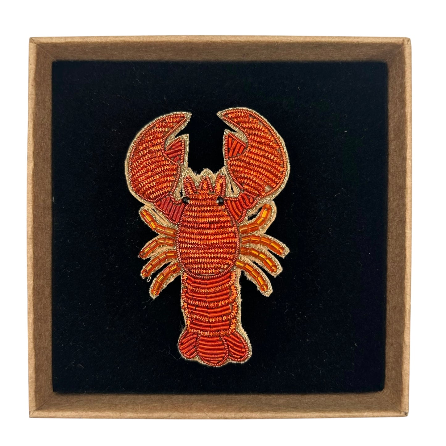 Red Lobster embroidered brooch / pin