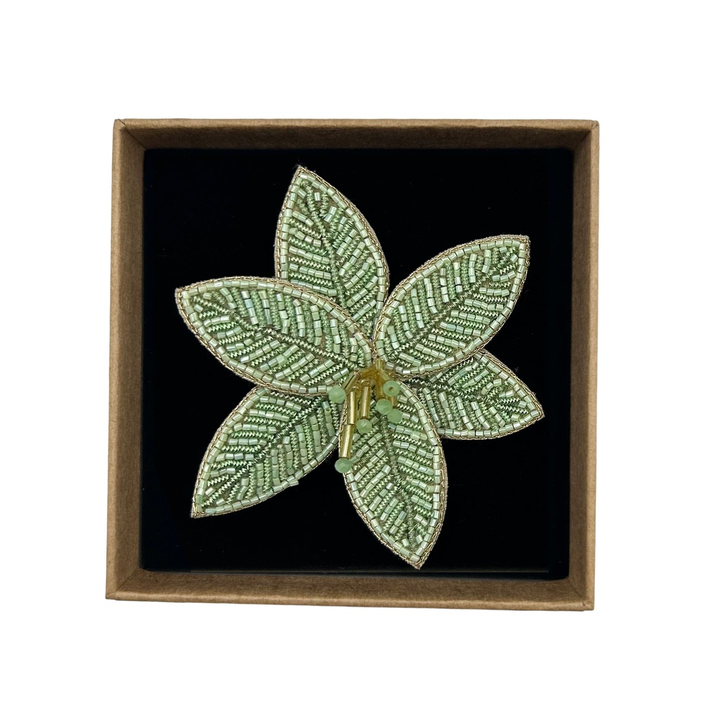 Mint lotus flower brooch