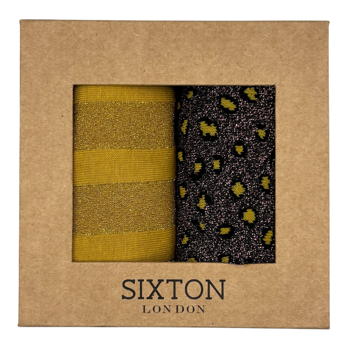 Mustard Berlin & Cheetah sock box duo