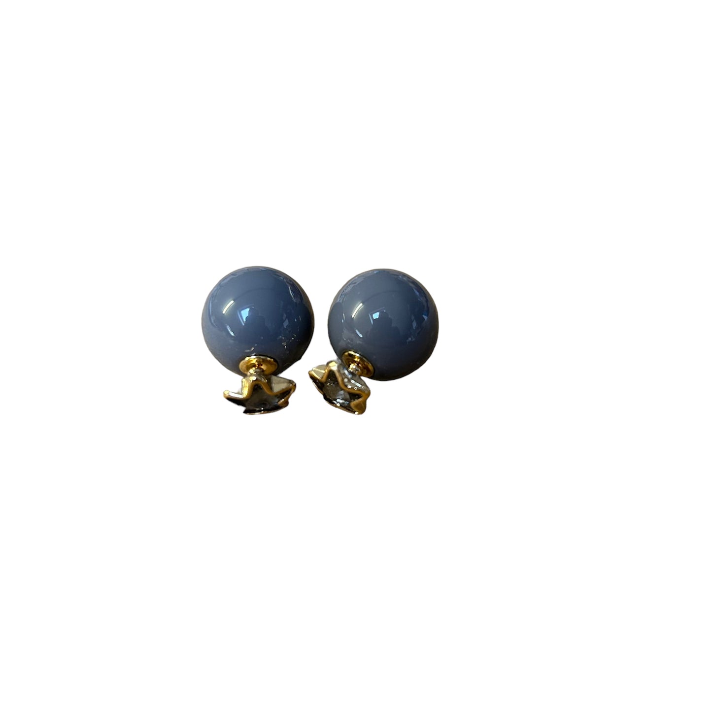 Grey star orb earrings