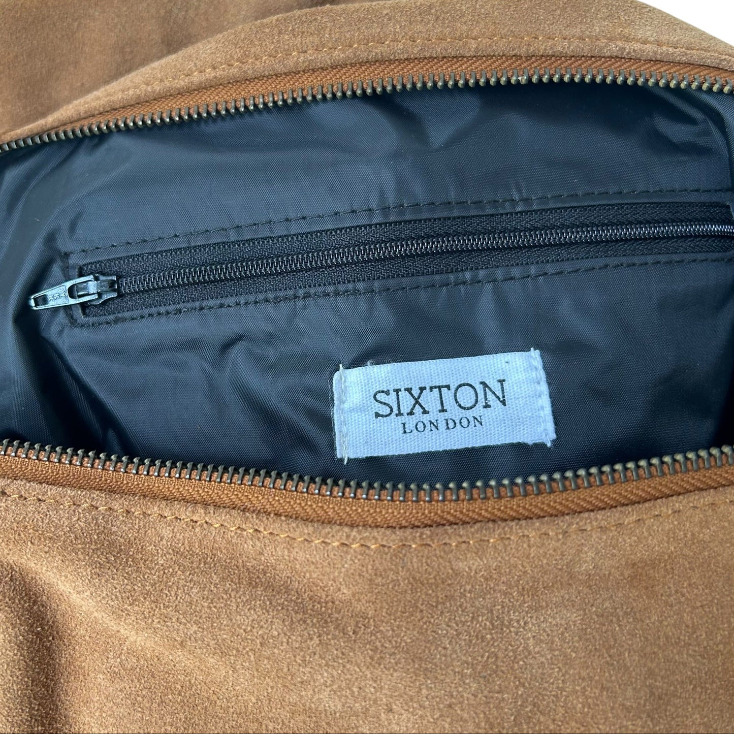 Brixton cross body sling bag -  tan suede - large