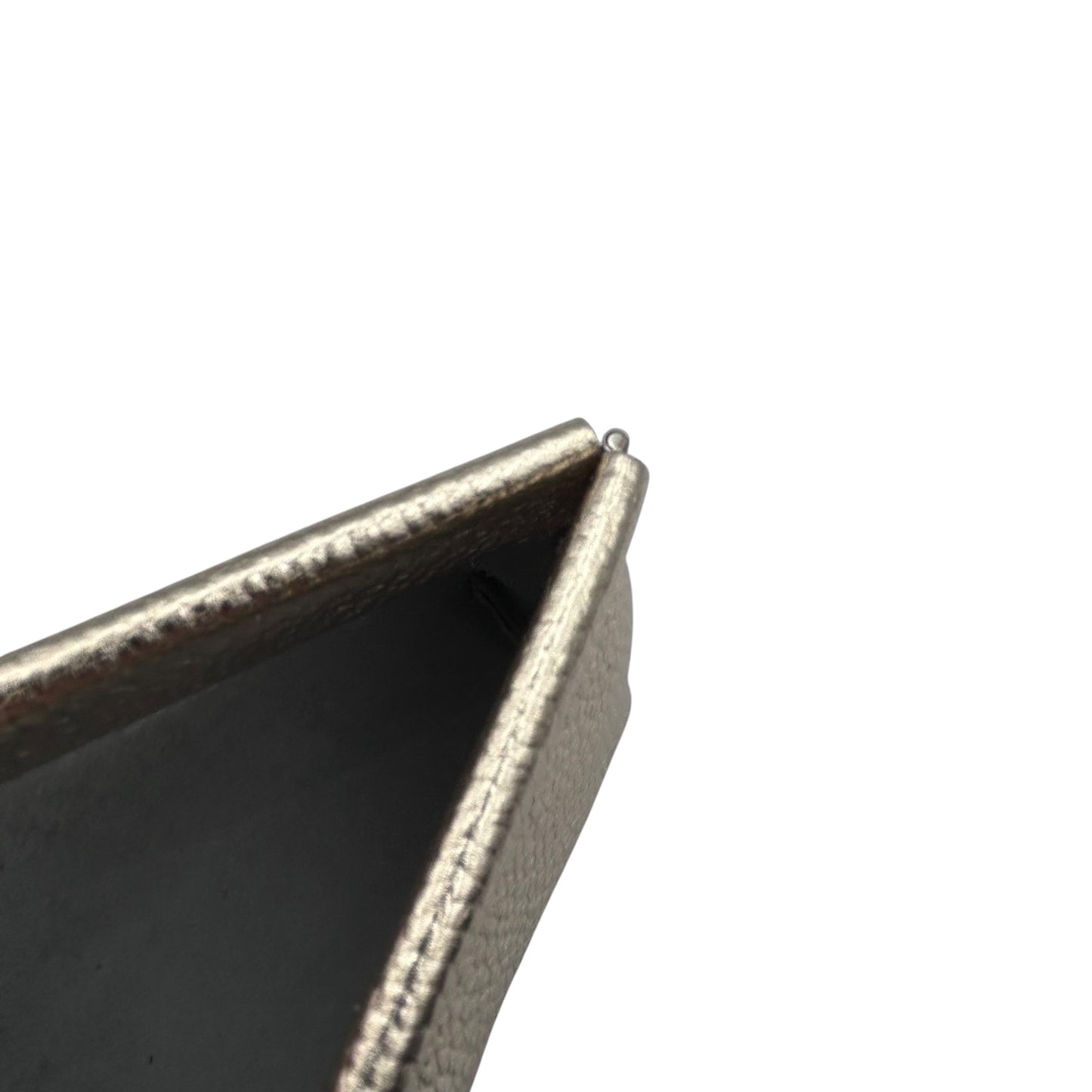 Large gold leather pouch - textured metallic