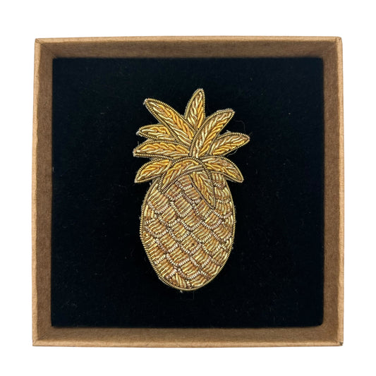 Pineapple embroidered brooch / pin