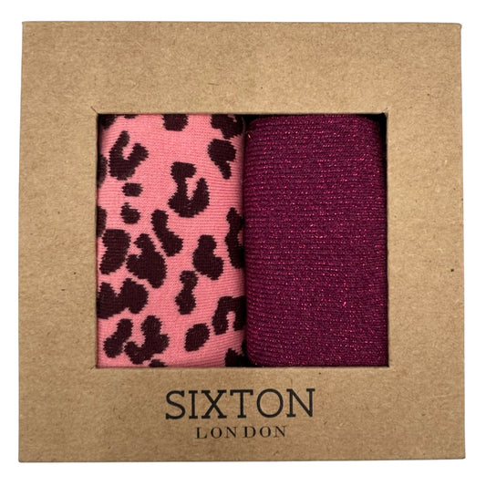 Pink Leopard & Fuchsia Vegas sock box duo