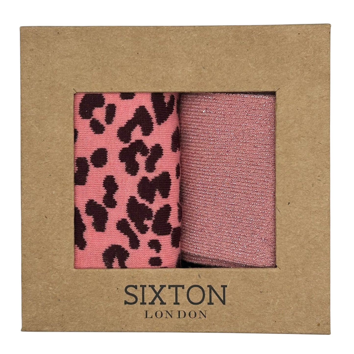Pink Leopard & Pale Pink Vegas sock box duo